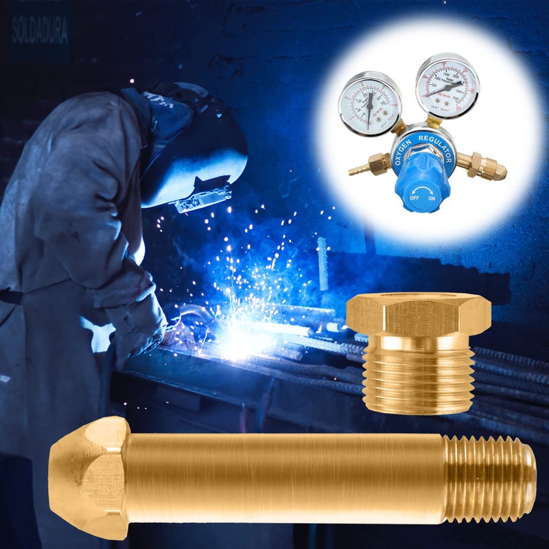 COLIBYOU CGA-580 Nut & 3" Nipple, Regulator Inlet Bottle Fittings (Helium Argon Nitrogen) - Image 3